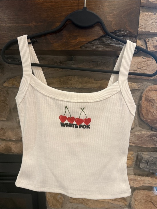 White Fox Boutique Tops - Women's White Fox Ribbed Cherry Tank Top